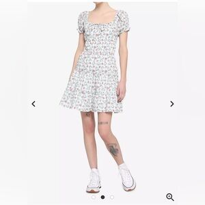 Hot Topic Frog & Strawberry Tiered Babydoll dress